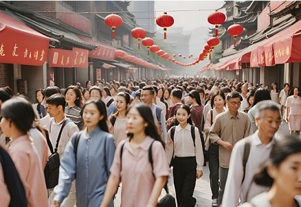 Learn Chinese Idiom: Bustling Places with People Coming and Going