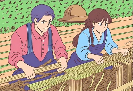 Learn Chinese Idiom: Men Farm and Women Weave