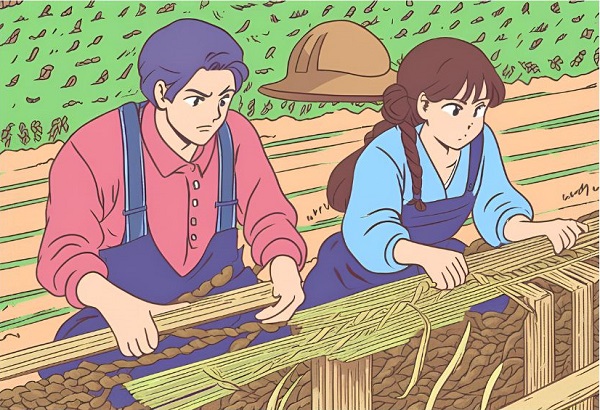 Learn Chinese Idiom Men Farm and Women Weave